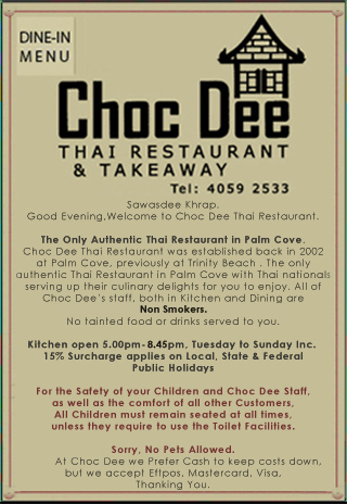 choc dee thai food menu
