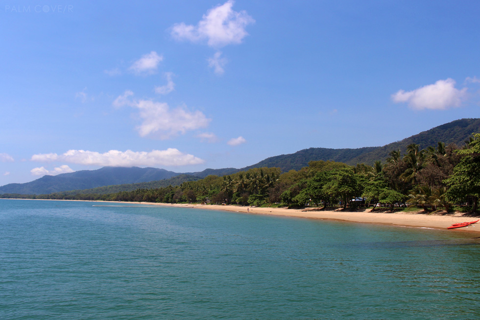 Palm Cove main beach stretch from the pier