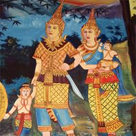 Traditional Thai wat painting